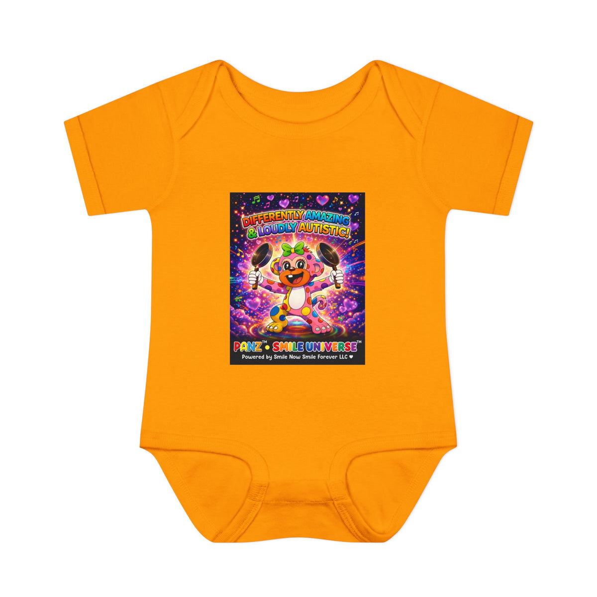 Panz™ Infant Baby Rib Bodysuit – "Differently Amazing & Loudly Autistic!" Graphic | Smile Universe Collection