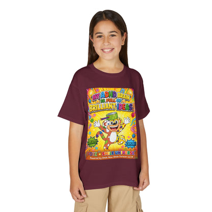 Potz™ Youth DryBlend® T-Shirt – "My ADHD Brain is Full of Brilliant Ideas!" Graphic Tee | Smile Universe Collection