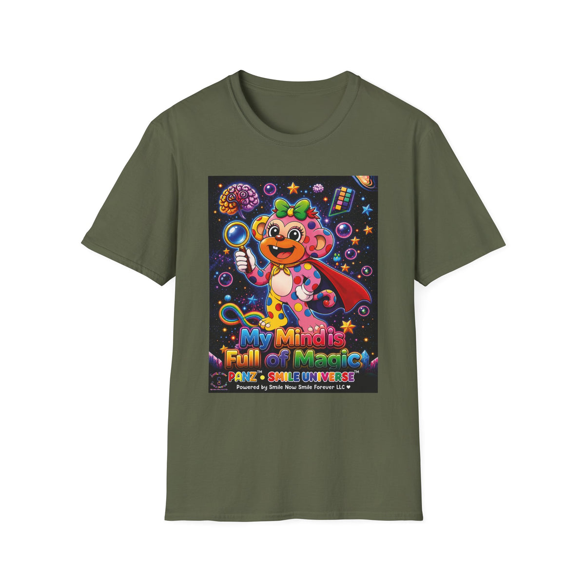 Panz™ Unisex Softstyle T-Shirt – "My Mind is Full of Magic" Graphic | Smile Universe Collection