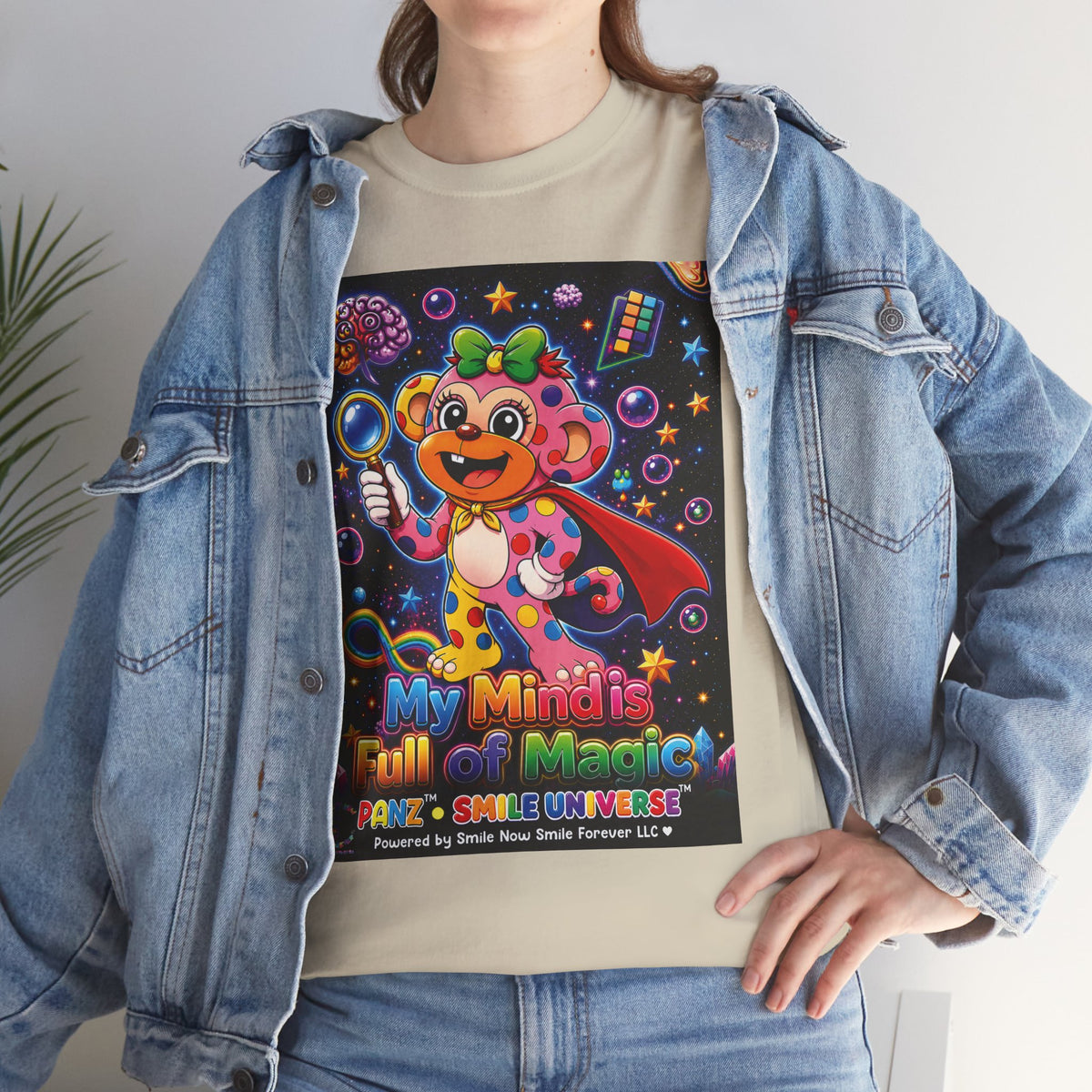 Panz™ Unisex Heavy Cotton™ Tee – "My Mind is Full of Magic" Graphic | Smile Universe Collection