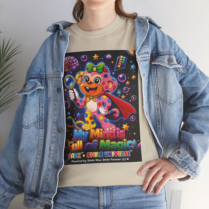 Panz™ Unisex Heavy Cotton™ Tee – "My Mind is Full of Magic" Graphic | Smile Universe Collection