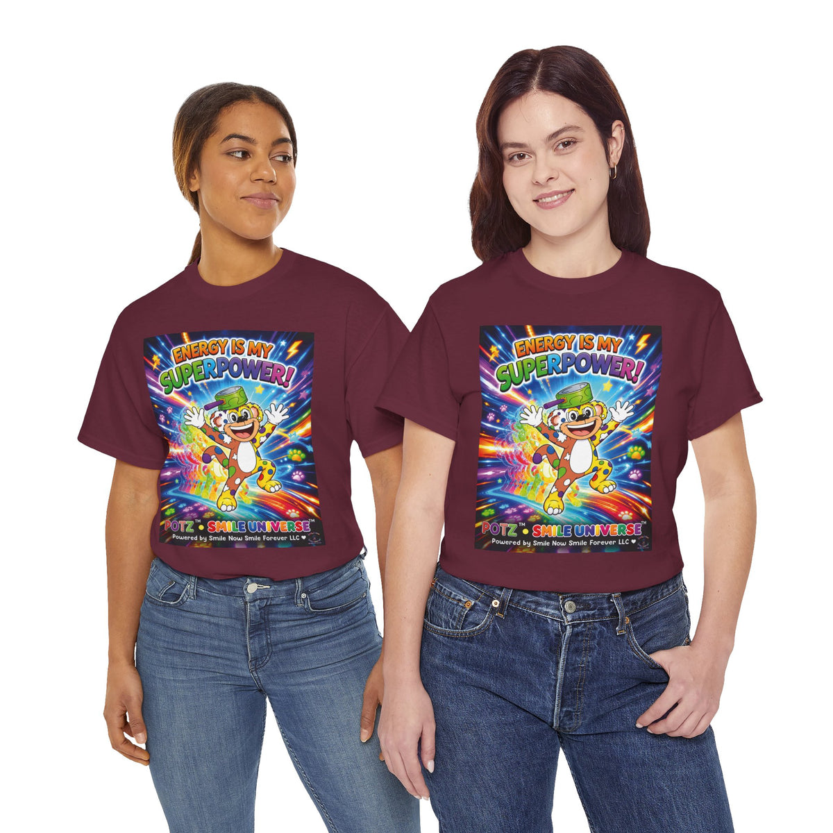 Potz™ Unisex Heavy Cotton™ Tee – "Energy is My Superpower!" Graphic Tee | Smile Universe Collection