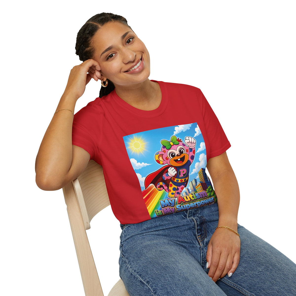 Panz™ Unisex Softstyle T-Shirt – "My Autism is My Superpower" Graphic | Smile Universe Collection