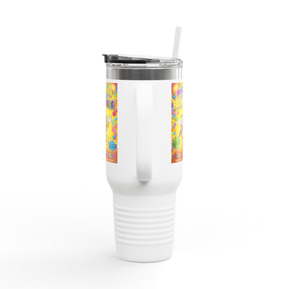 Potz™ Insulated Travel Mug 40oz – "My ADHD Brain is Full of Brilliant Ideas!" Graphic Tumbler | Smile Universe Collection
