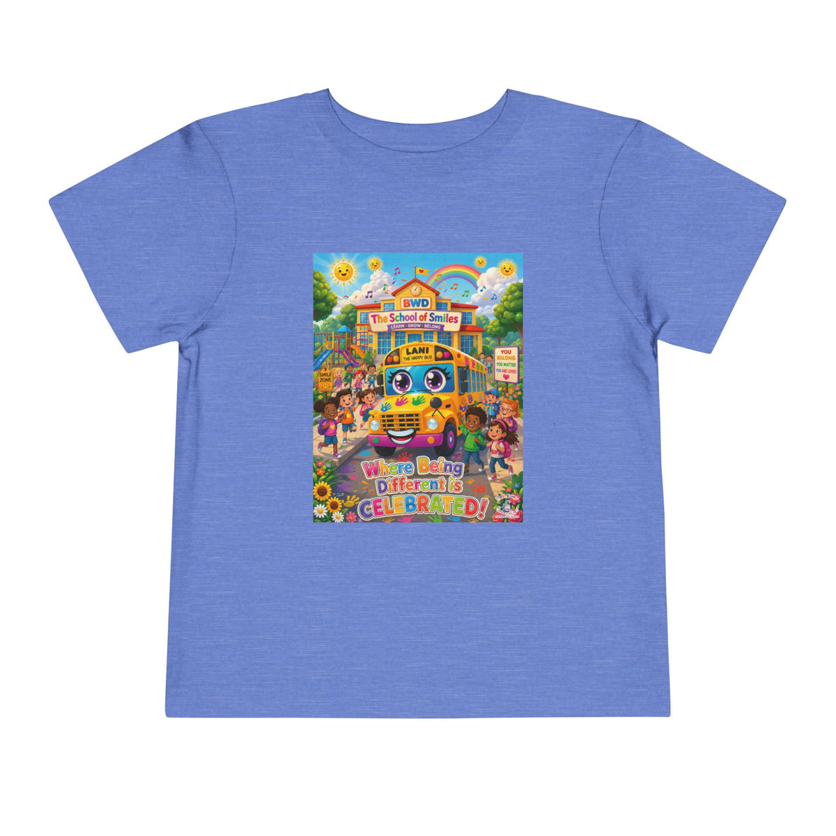 Lani™ Toddler Short Sleeve Tee – "Where Being Different is CELEBRATED!" Graphic Shirt
