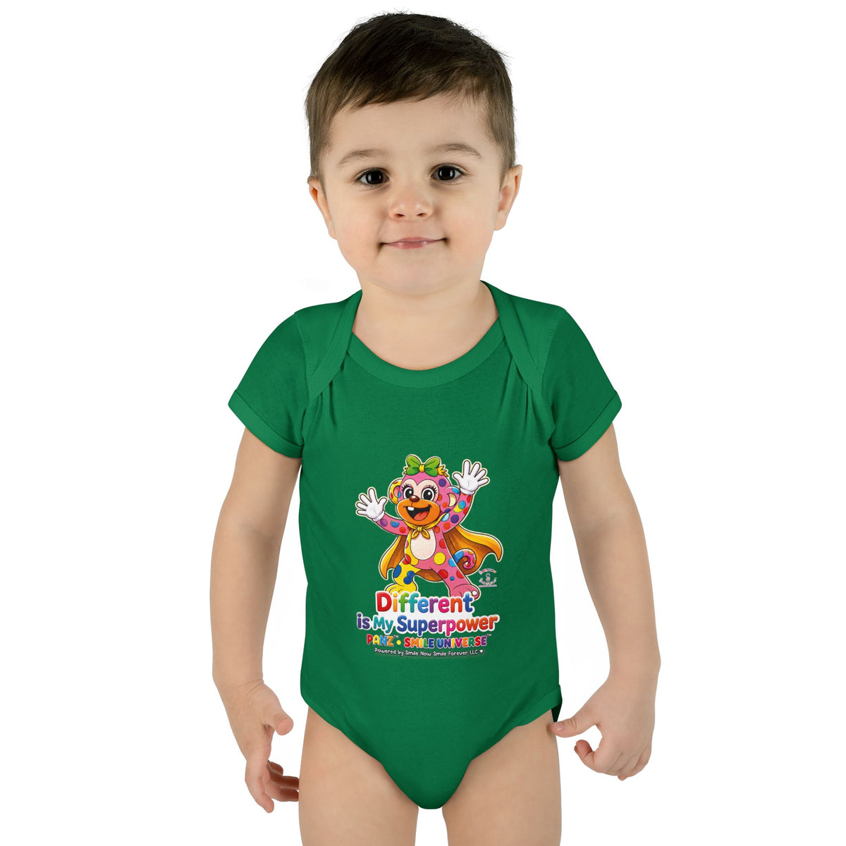 Panz™ Infant Baby Rib Bodysuit – "Different is My Superpower" Graphic | Smile Universe Collection