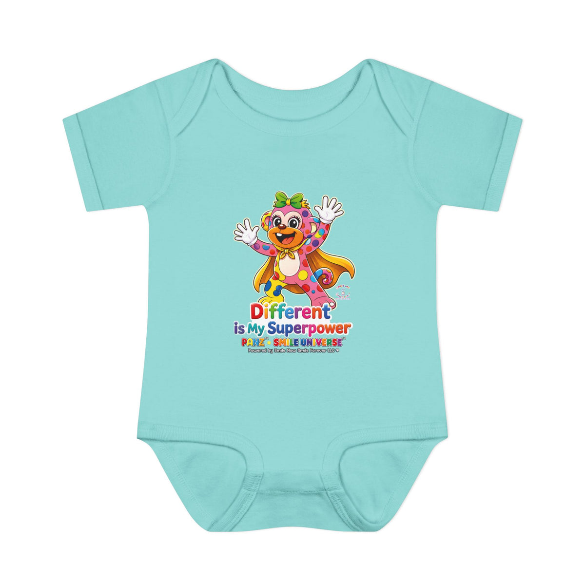 Panz™ Infant Baby Rib Bodysuit – "Different is My Superpower" Graphic | Smile Universe Collection