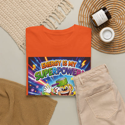 Potz™ Unisex Heavy Cotton™ Tee – "Energy is My Superpower!" Graphic Tee | Smile Universe Collection