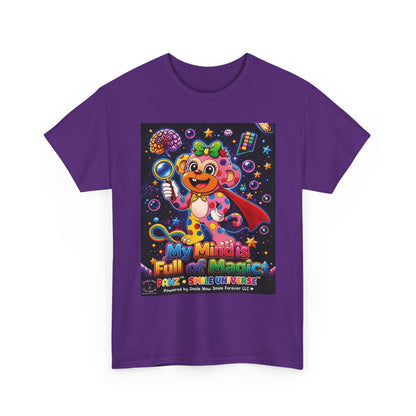Panz™ Unisex Heavy Cotton™ Tee – "My Mind is Full of Magic" Graphic | Smile Universe Collection