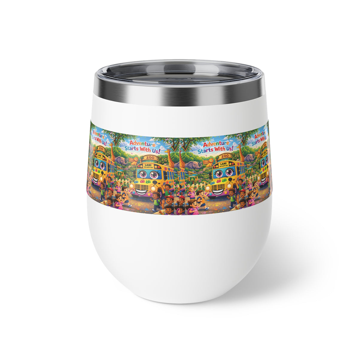 Lani™ 12oz Copper Vacuum Insulated Cup – "Adventure Starts With Us!" Graphic