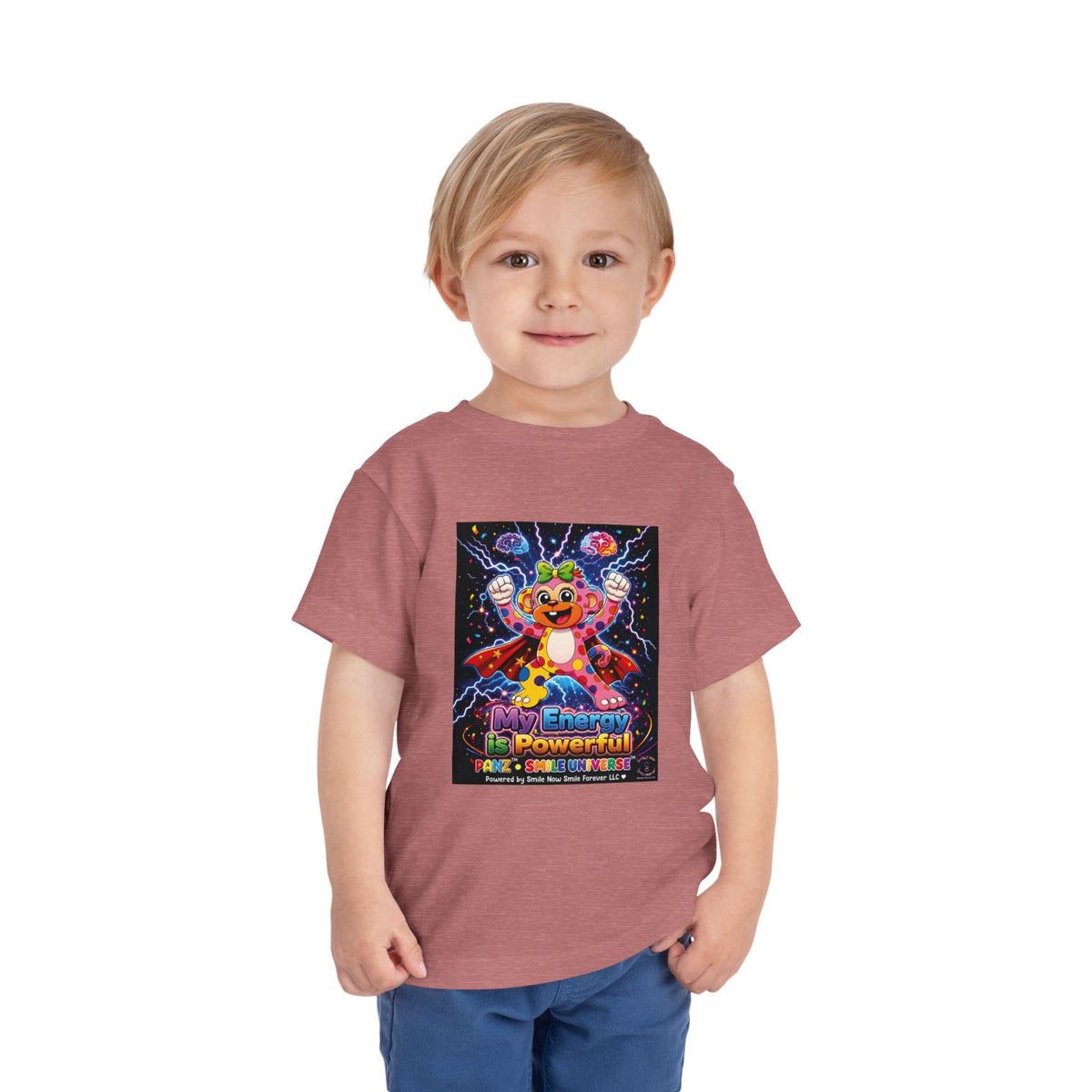 Panz™ Toddler Short Sleeve Tee – "My Energy is Powerful" Graphic Tee | Smile Universe Collection