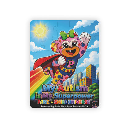 Panz™ Kids' Puzzle, 30-Piece – "My Autism is My Superpower" Graphic | Smile Universe Collection