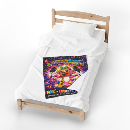 Panz™ Velveteen Plush Blanket – "Differently Amazing & Loudly Autistic!" Graphic | Smile Universe Collection