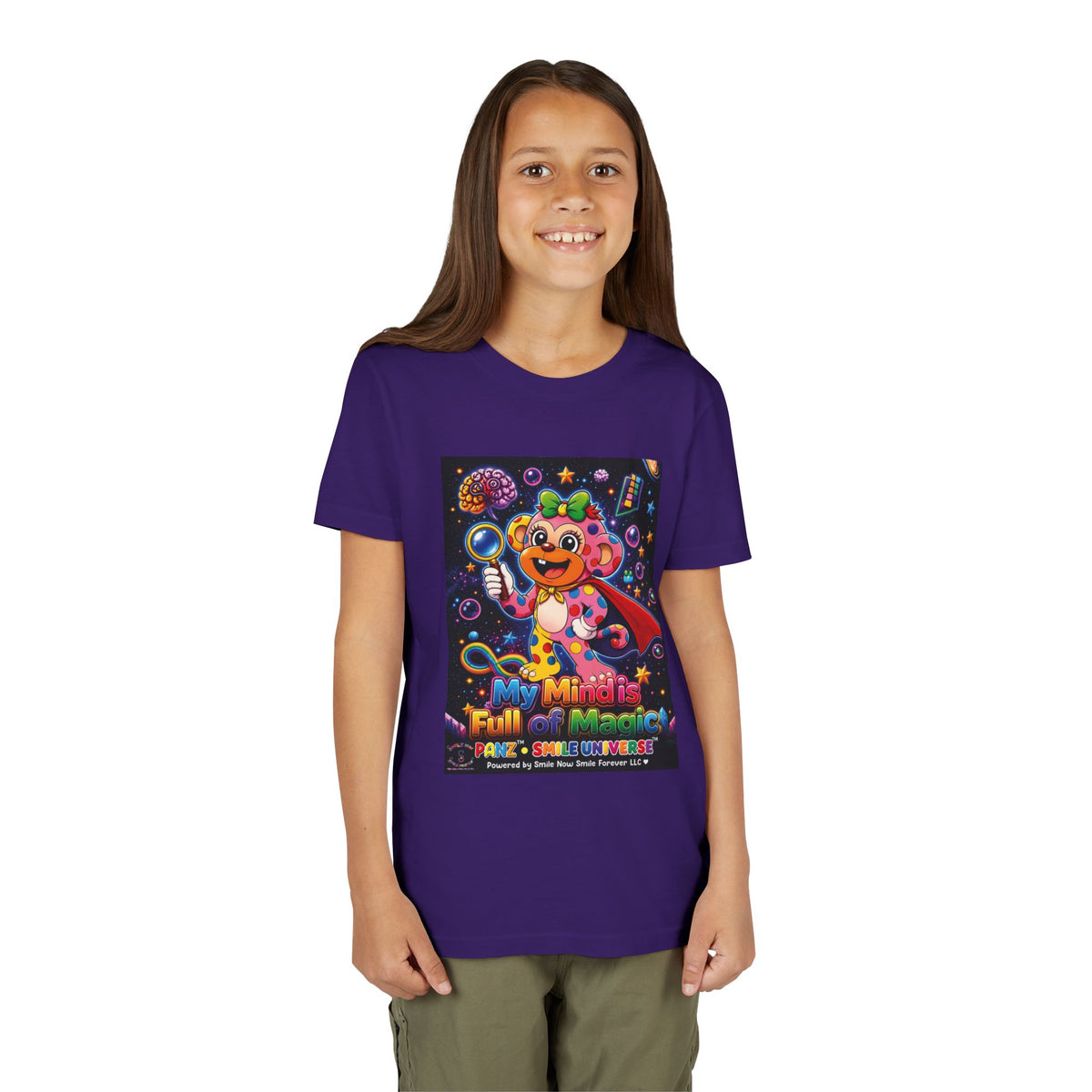 Panz™ Youth Short Sleeve Tee – "My Mind is Full of Magic" Graphic | Smile Universe Collection