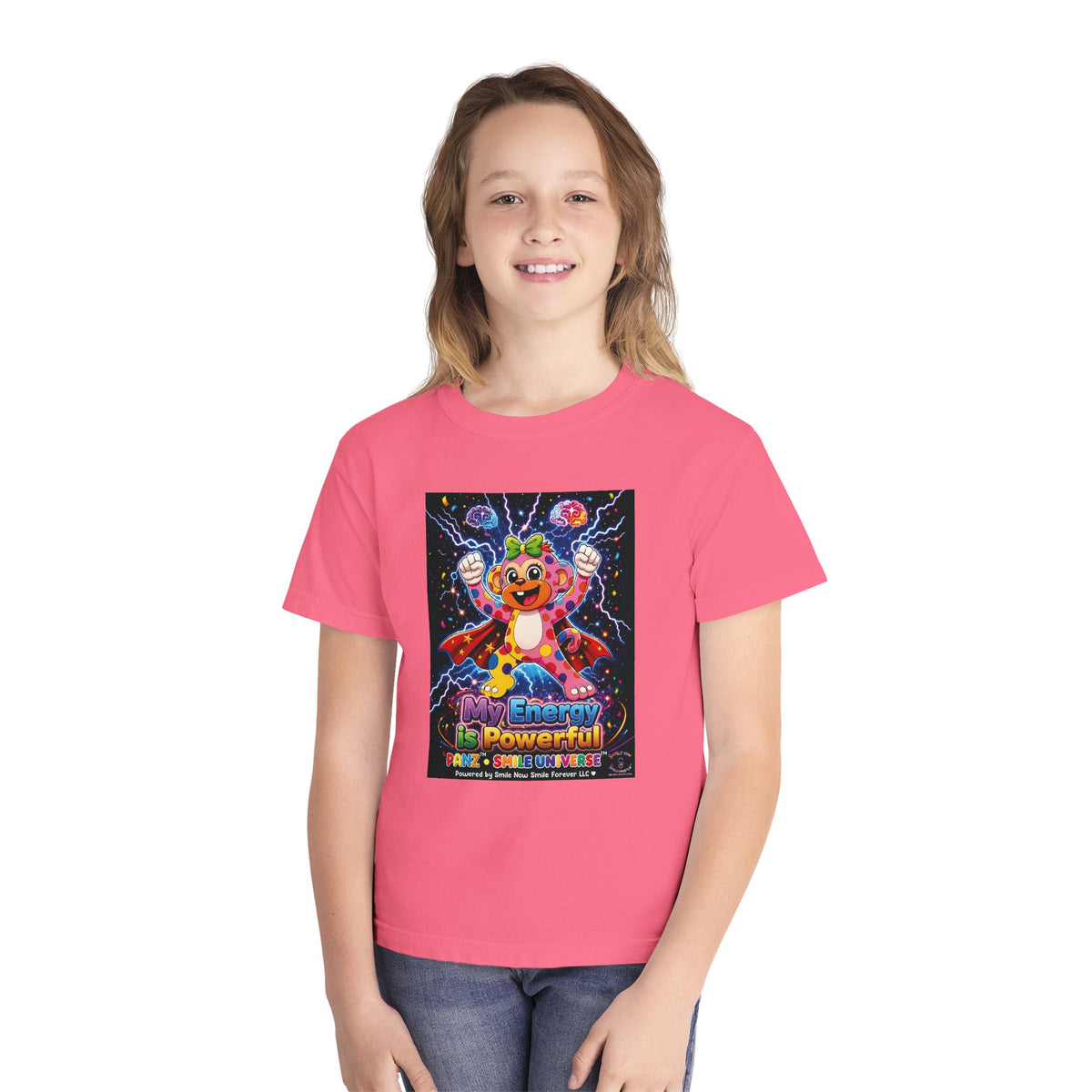 Panz™ Youth Midweight Tee – "My Energy is Powerful" Graphic Tee | Smile Universe Collection