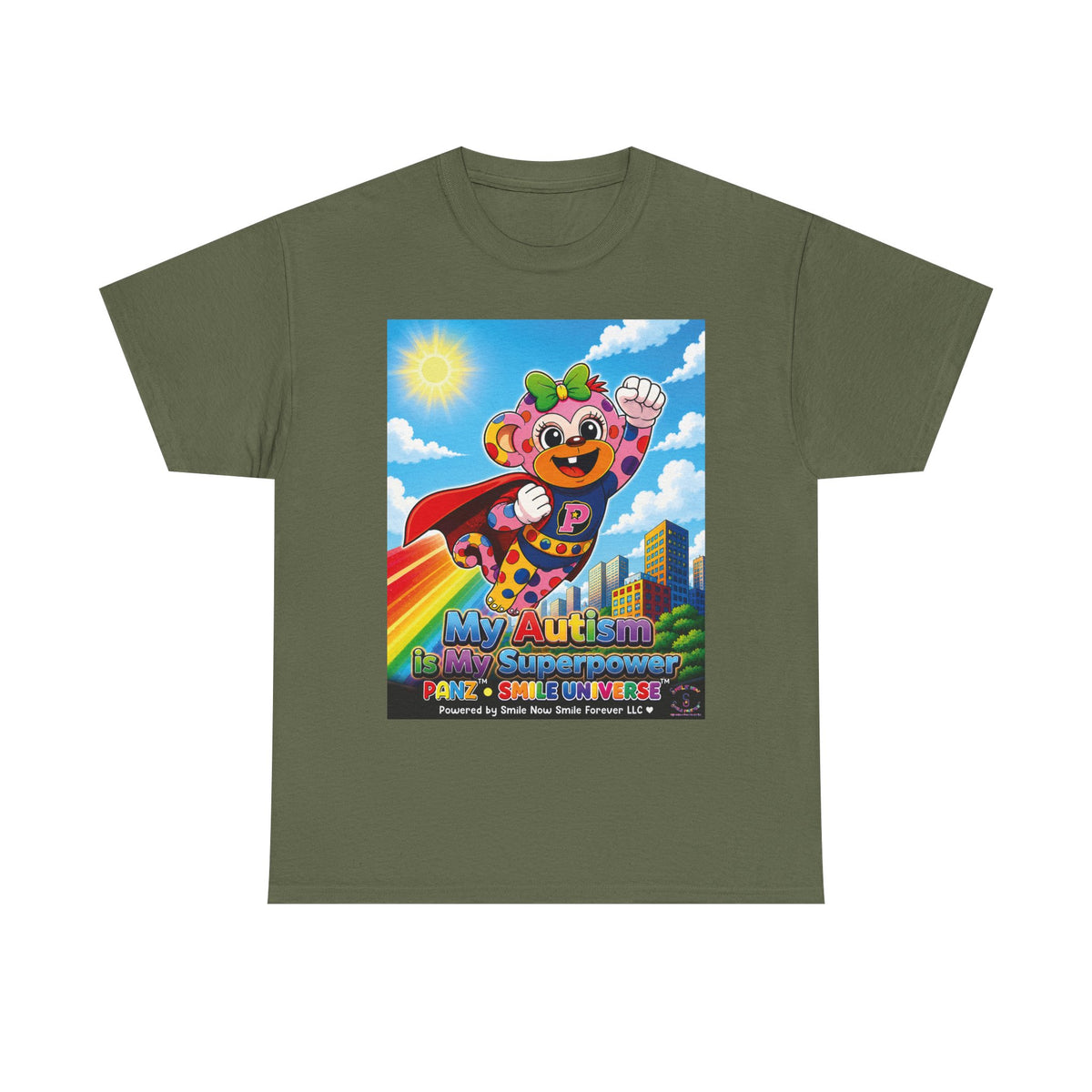Panz™ Unisex Heavy Cotton™ Tee – "My Autism is My Superpower" Graphic | Smile Universe Collection