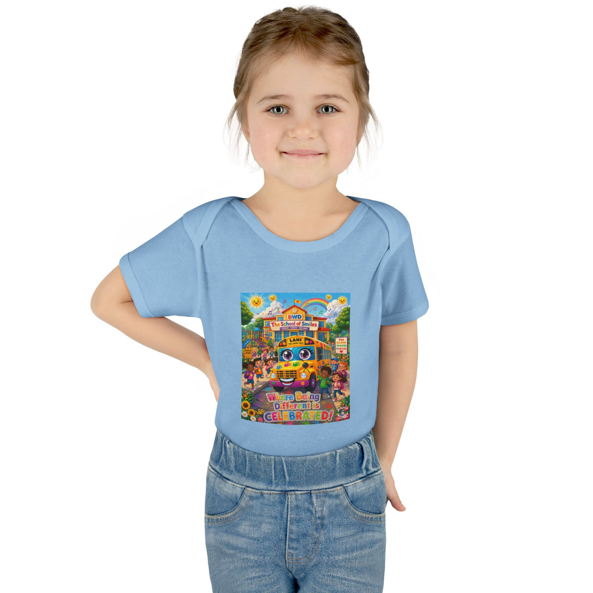 Lani™ Infant Baby Rib Bodysuit – "Where Being Different is CELEBRATED!" Graphic