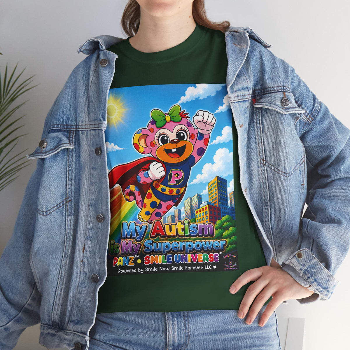 Panz™ Unisex Heavy Cotton™ Tee – "My Autism is My Superpower" Graphic | Smile Universe Collection