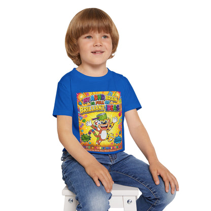 Potz™ Heavy Cotton™ Toddler T-Shirt – "My ADHD Brain is Full of Brilliant Ideas!" Graphic Tee | Smile Universe Collection