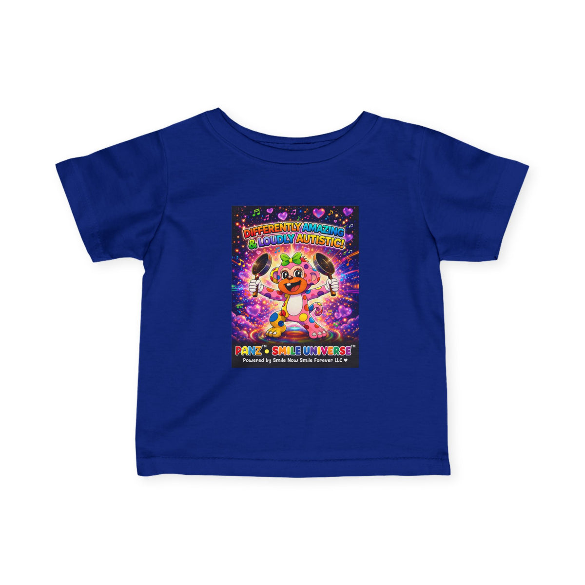 Panz™ Infant Fine Jersey Tee – "Differently Amazing & Loudly Autistic!" Graphic | Smile Universe Collection