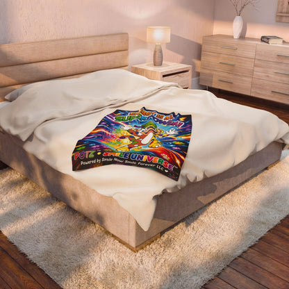 Potz™ Velveteen Plush Blanket – "Energy is My Superpower!" Graphic Throw | Smile Universe Collection