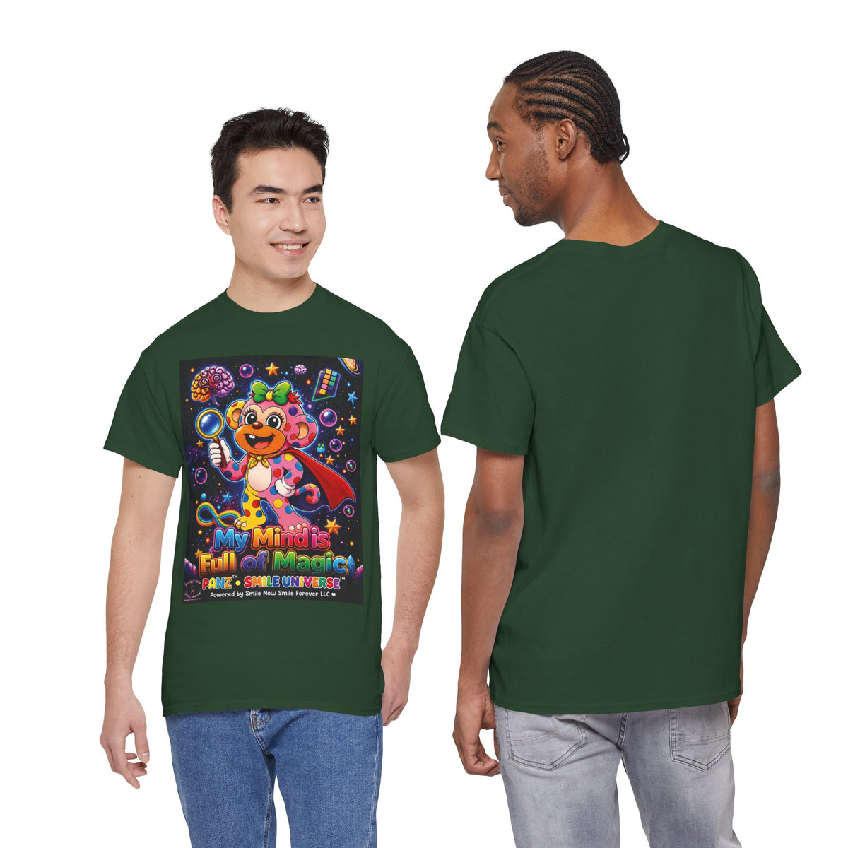 Panz™ Unisex Heavy Cotton™ Tee – "My Mind is Full of Magic" Graphic | Smile Universe Collection