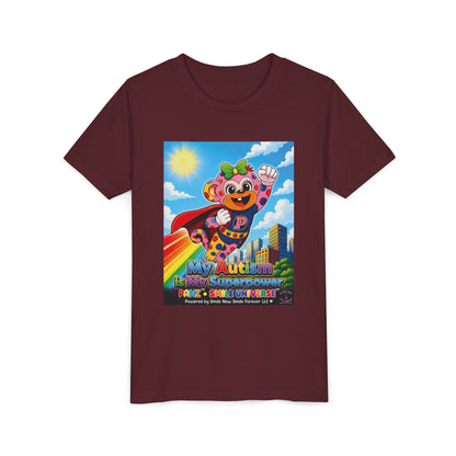 Panz™ Youth Short Sleeve Tee – "My Autism is My Superpower" Graphic | Smile Universe Collection