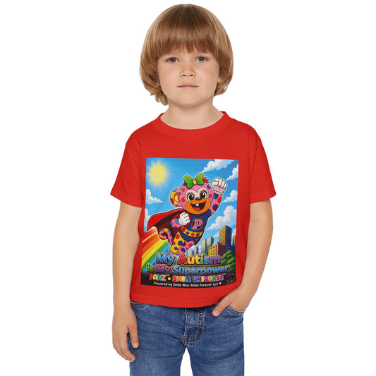 Panz™ Heavy Cotton™ Toddler T-Shirt – "My Autism is My Superpower" Graphic | Smile Universe Collection