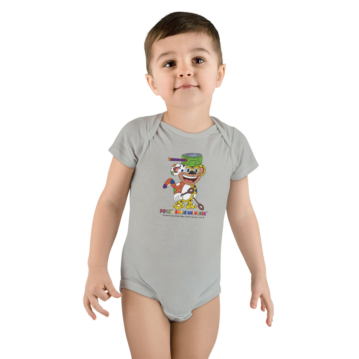 Potz™ Baby Short Sleeve Onesie® – Playful Graphic Bodysuit | Smile Universe Collection