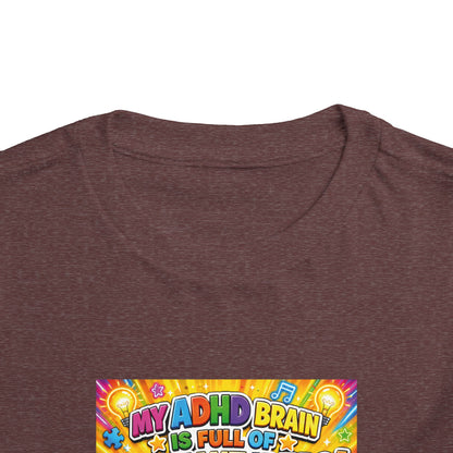 Potz™ Toddler Short Sleeve Tee – "My ADHD Brain is Full of Brilliant Ideas!" Graphic Tee | Smile Universe Collection