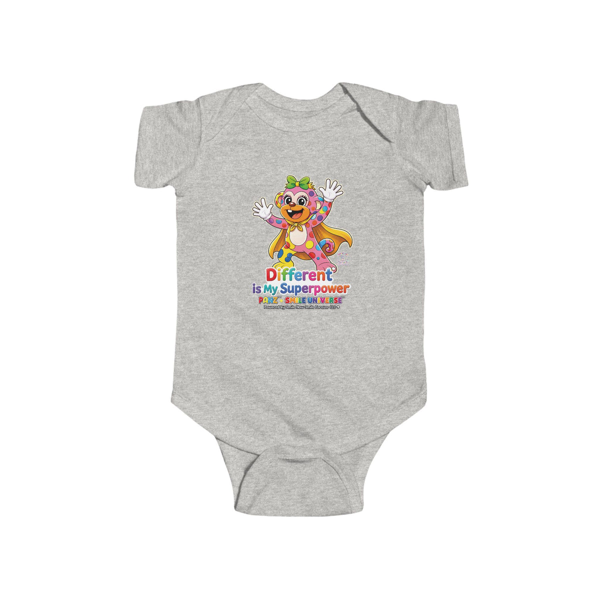 Panz™ Infant Fine Jersey Bodysuit – "Different is My Superpower" Graphic | Smile Universe Collection
