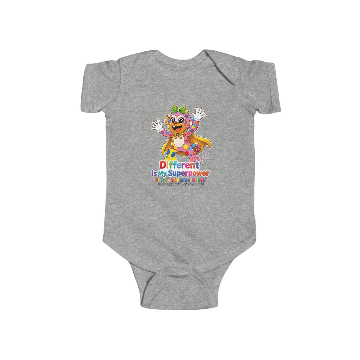 Panz™ Infant Fine Jersey Bodysuit – "Different is My Superpower" Graphic | Smile Universe Collection