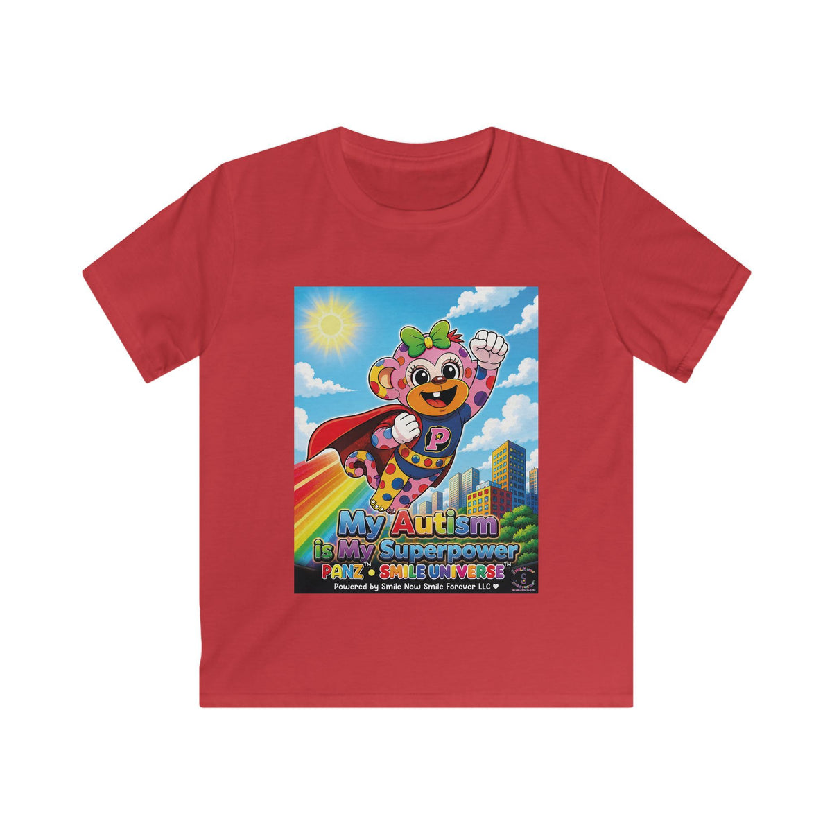 Panz™ Kids Softstyle Tee – "My Autism is My Superpower" Graphic | Smile Universe Collection