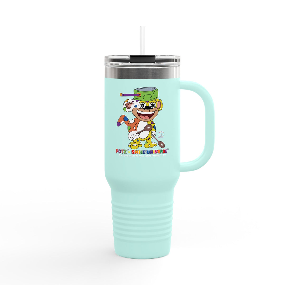 Potz™ Insulated Travel Mug 40oz – Playful Graphic Tumbler | Smile Universe Collection