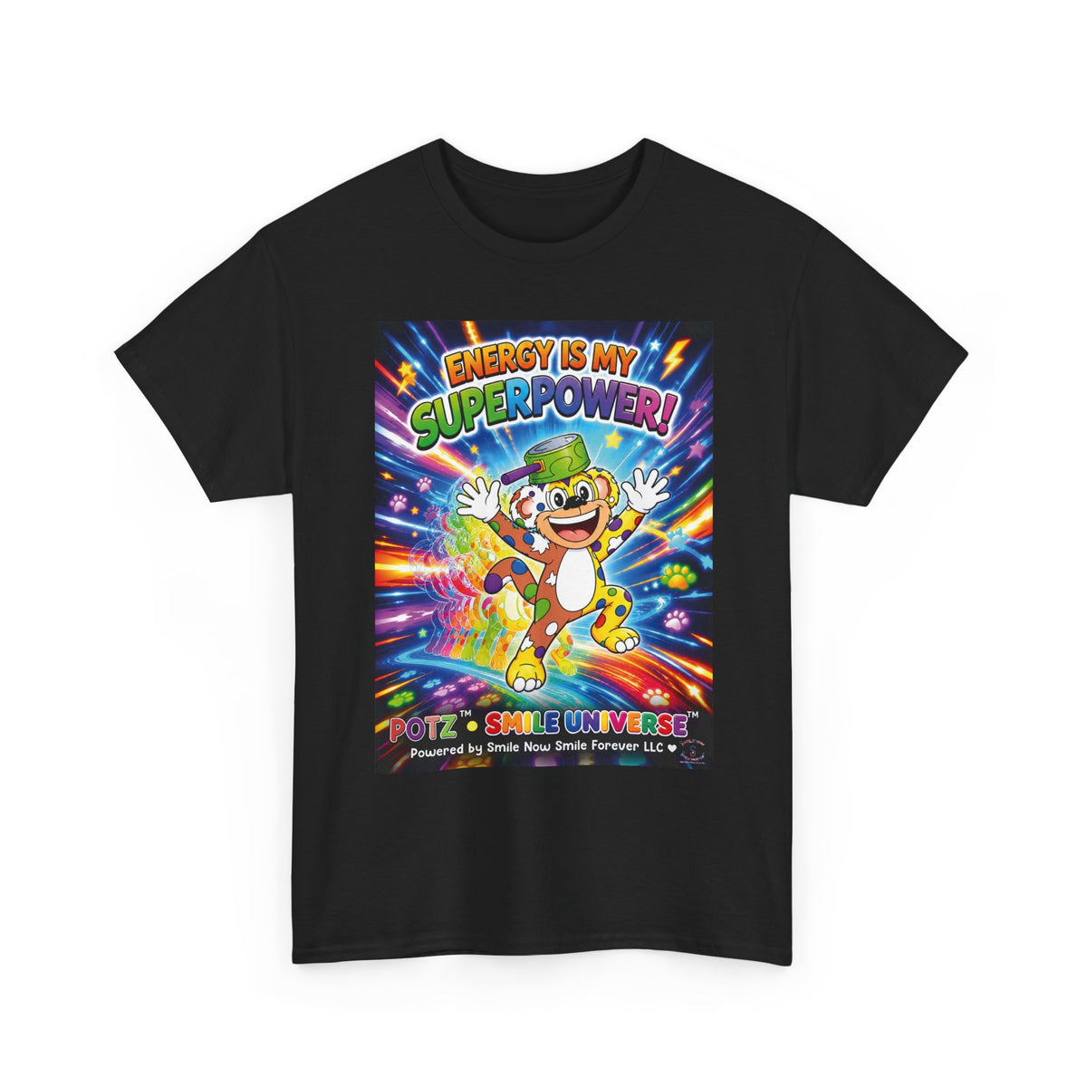 Potz™ Unisex Heavy Cotton™ Tee – "Energy is My Superpower!" Graphic Tee | Smile Universe Collection