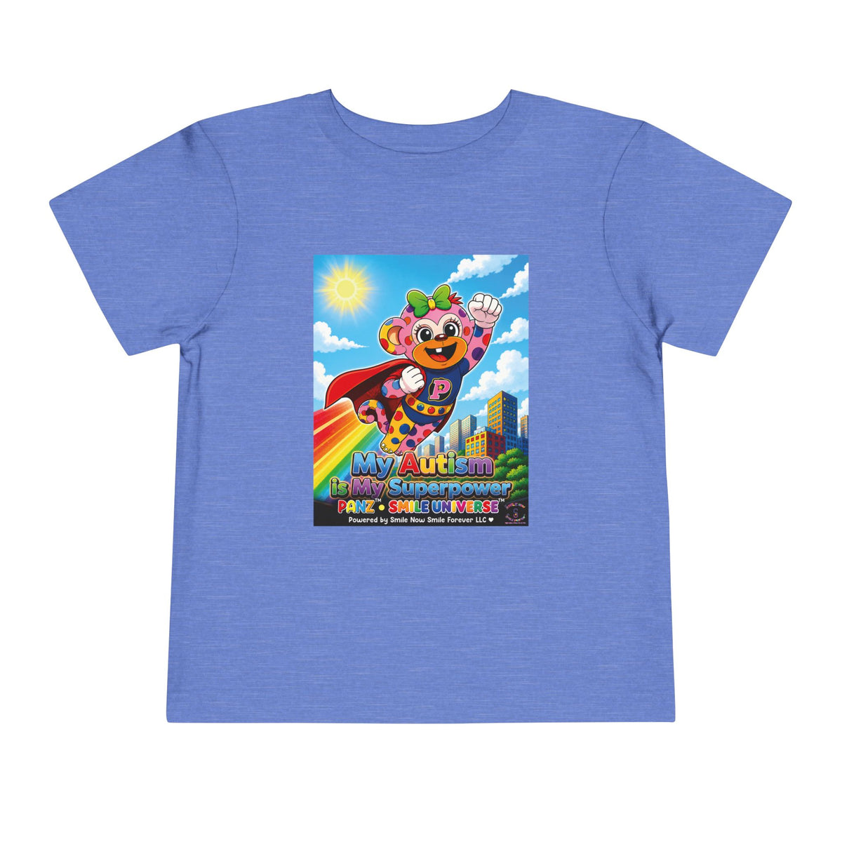 Panz™ Toddler Short Sleeve Tee – "My Autism is My Superpower" Graphic | Smile Universe Collection