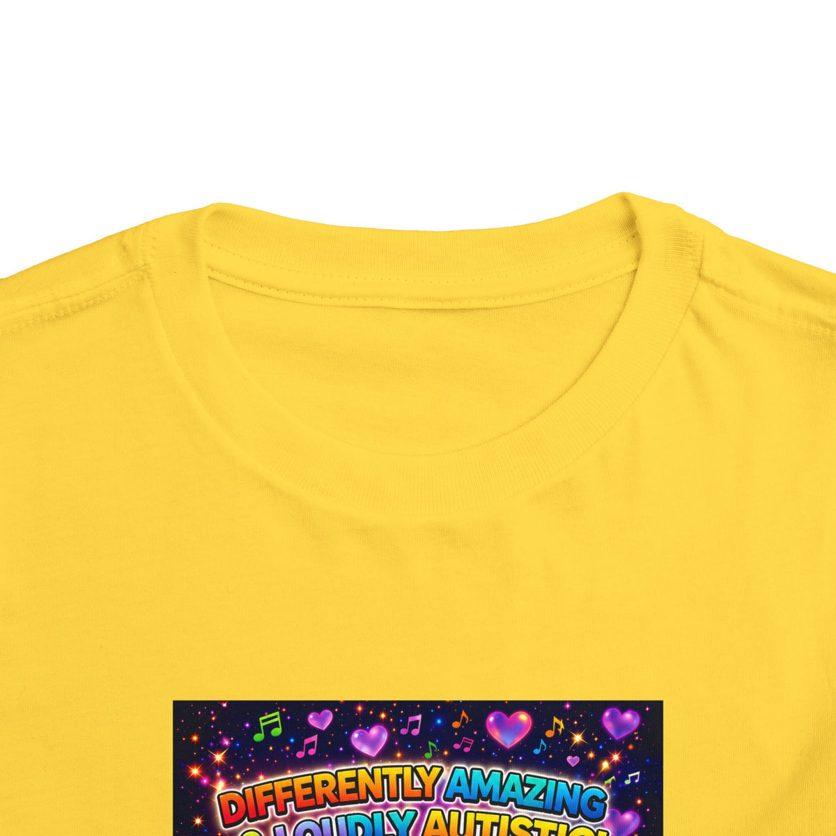 Panz™ Toddler Short Sleeve Tee – "Differently Amazing & Loudly Autistic!" Graphic | Smile Universe Collection