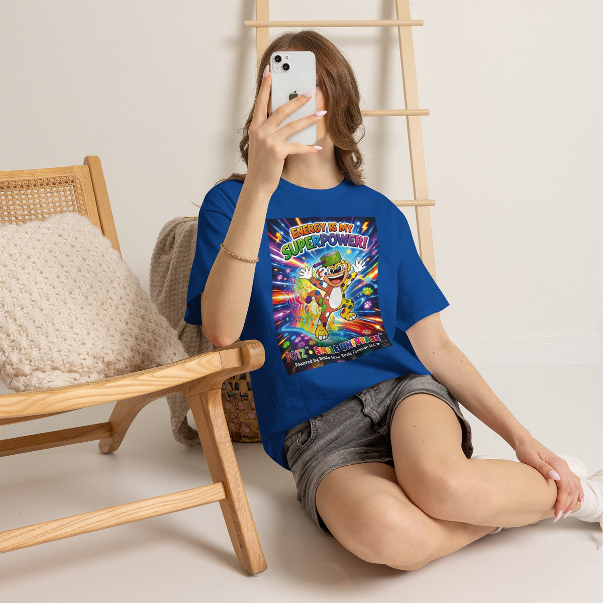 Potz™ Unisex Heavy Cotton™ Tee – "Energy is My Superpower!" Graphic Tee | Smile Universe Collection