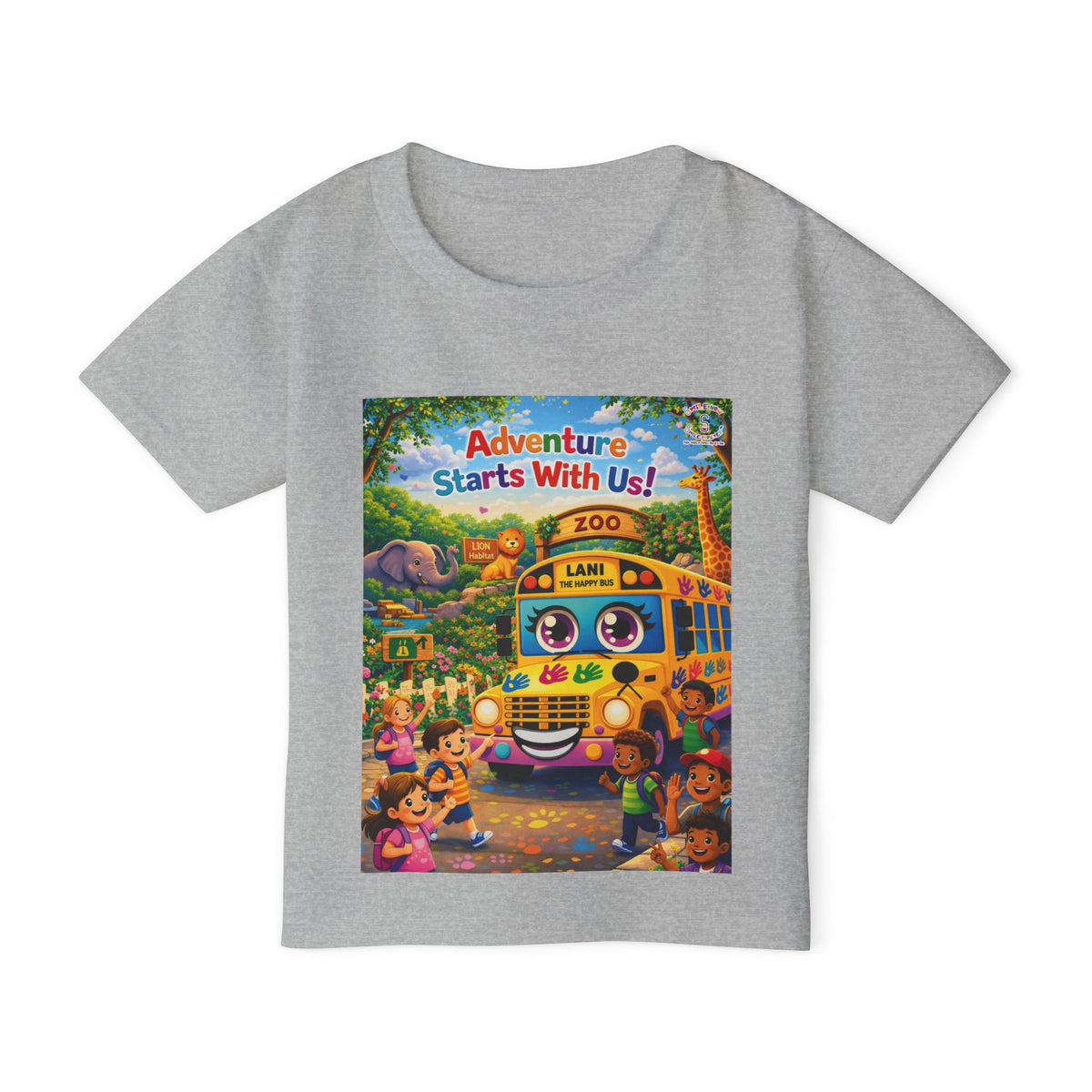 Lani™ Heavy Cotton™ Toddler T-Shirt – "Adventure Starts With Us!" Graphic