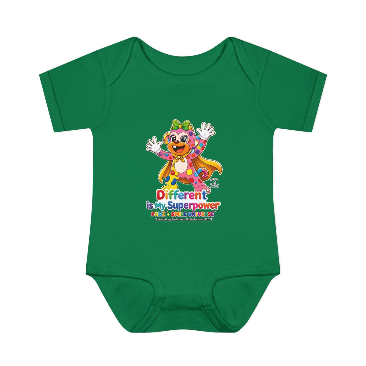 Panz™ Infant Baby Rib Bodysuit – "Different is My Superpower" Graphic | Smile Universe Collection