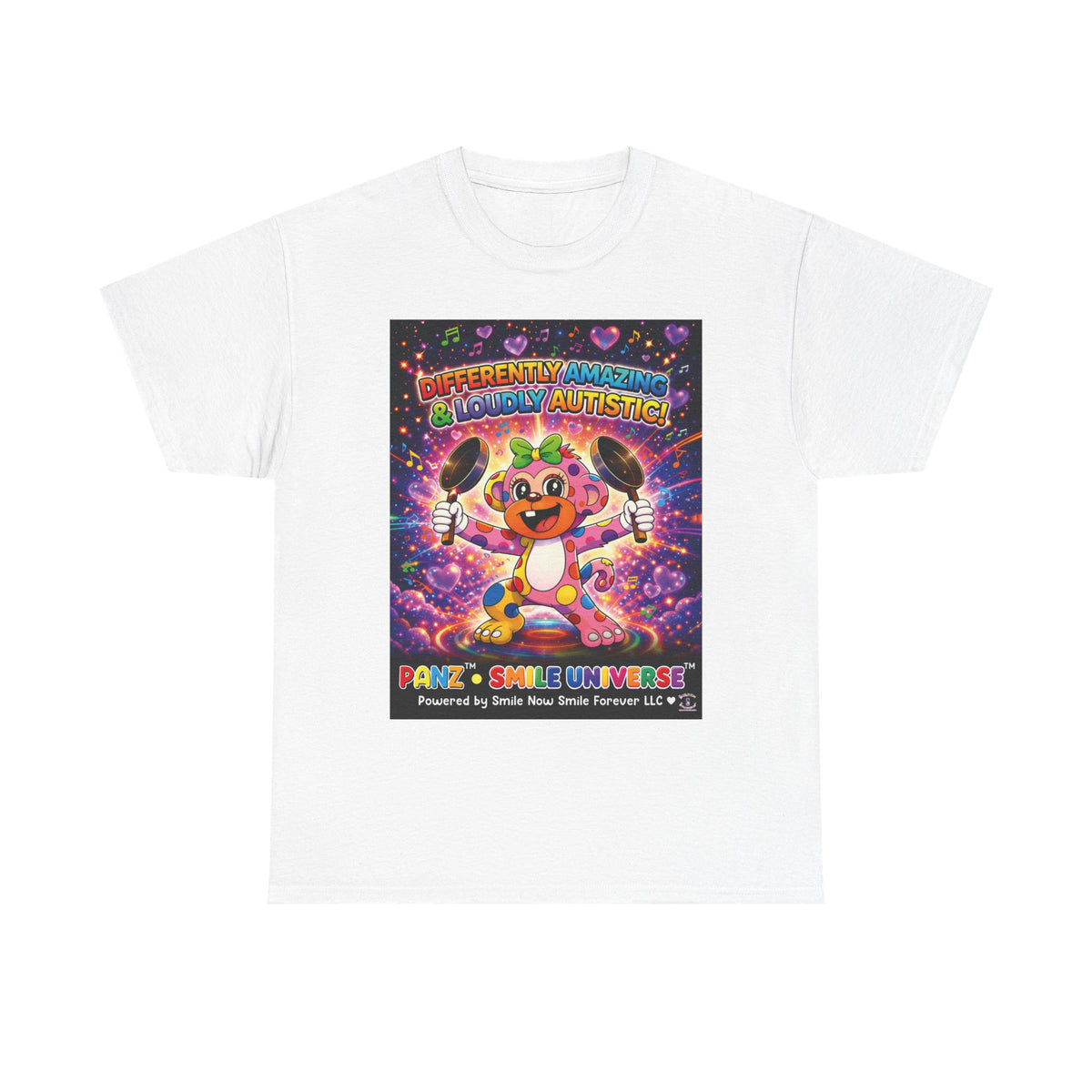 Panz™ Unisex Heavy Cotton™ Tee – "Differently Amazing & Loudly Autistic!" Graphic | Smile Universe Collection