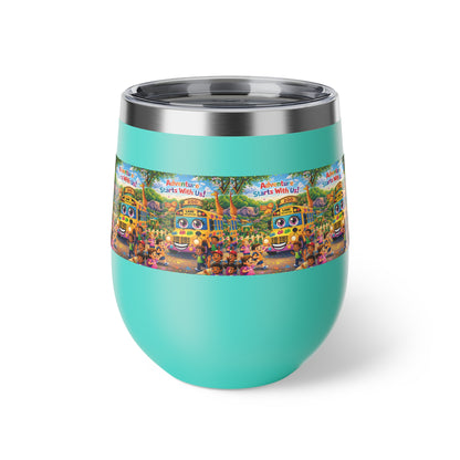 Lani™ 12oz Copper Vacuum Insulated Cup – "Adventure Starts With Us!" Graphic