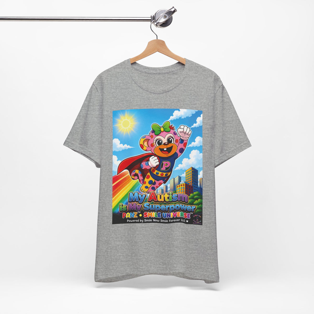 Panz™ Unisex Jersey Short Sleeve Tee – "My Autism is My Superpower" Graphic | Smile Universe Collection