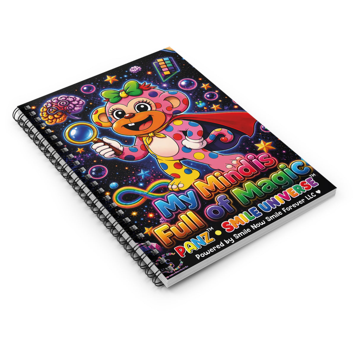 Panz™ Spiral Notebook – Ruled Line | "My Mind is Full of Magic" Graphic | Smile Universe Collection