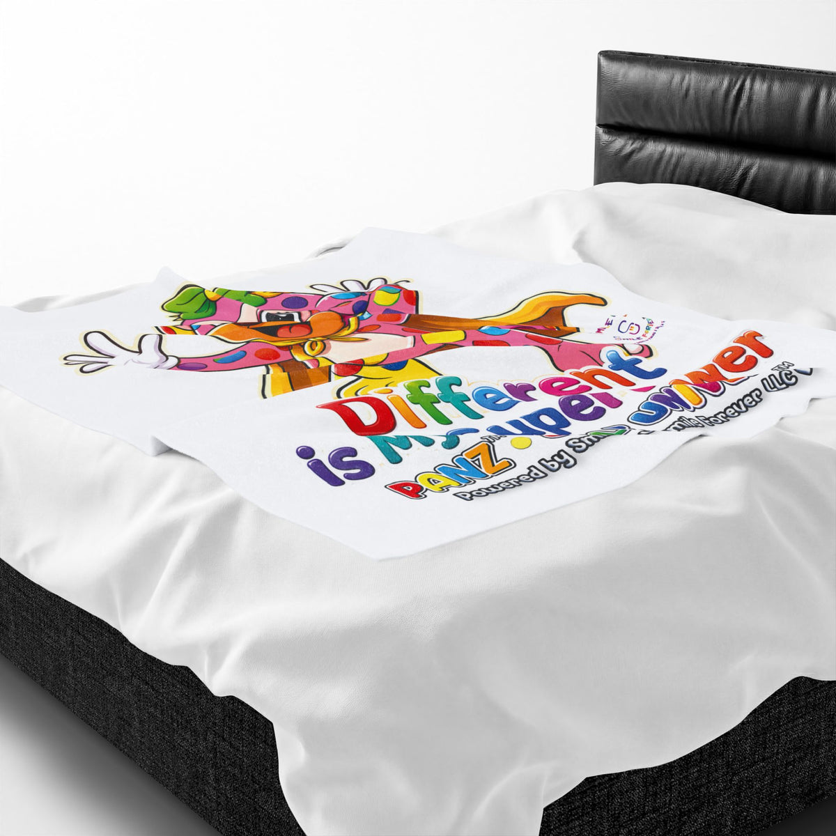 Panz™ Velveteen Plush Blanket – "Different is My Superpower" Graphic | Smile Universe Collection