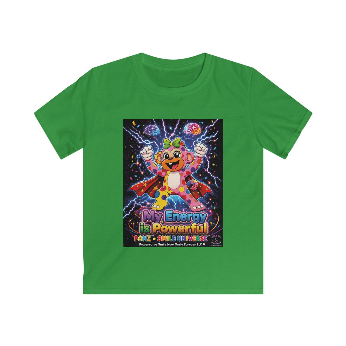 Panz™ Kids Softstyle Tee – "My Energy is Powerful" Graphic Tee | Smile Universe Collection
