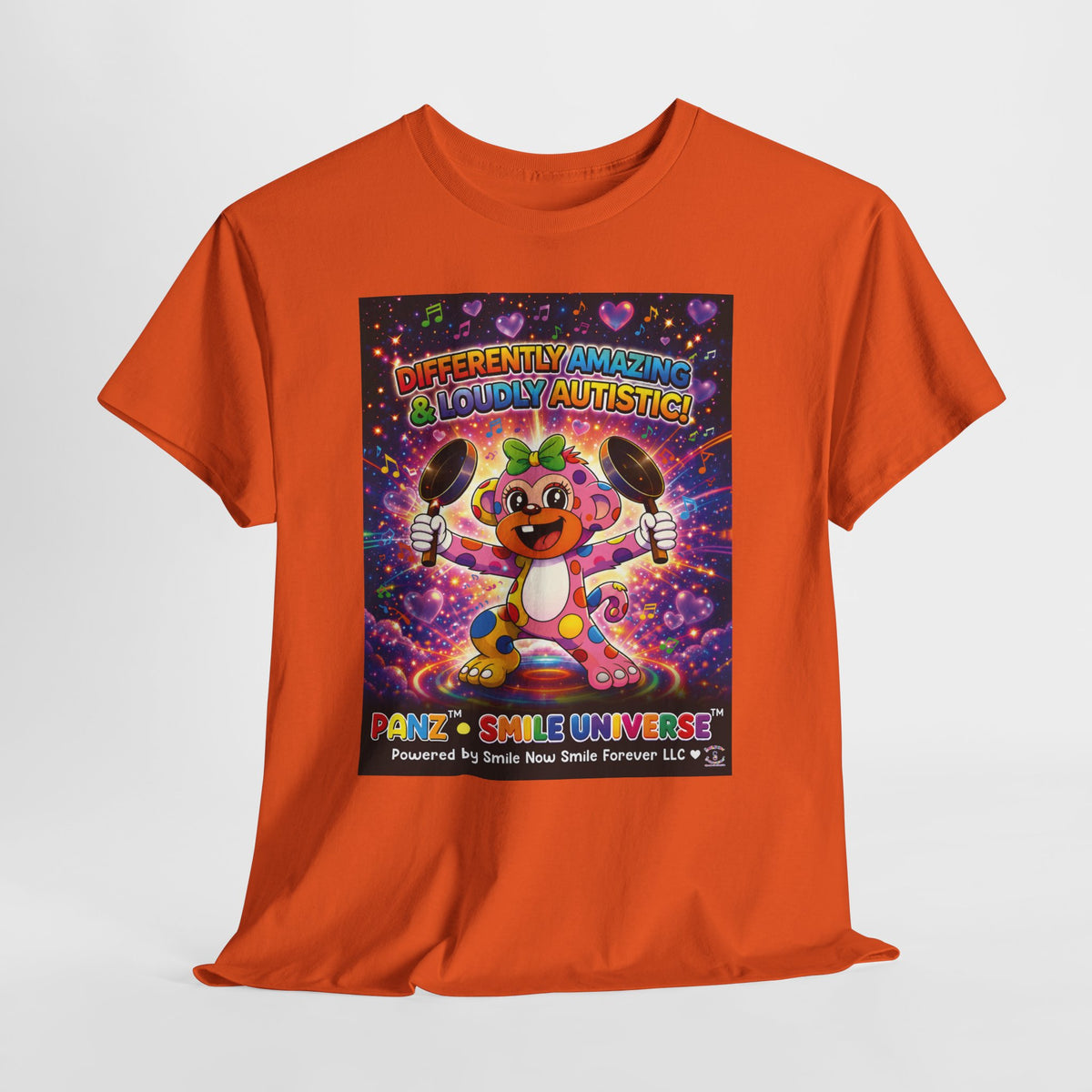 Panz™ Unisex Heavy Cotton™ Tee – "Differently Amazing & Loudly Autistic!" Graphic | Smile Universe Collection