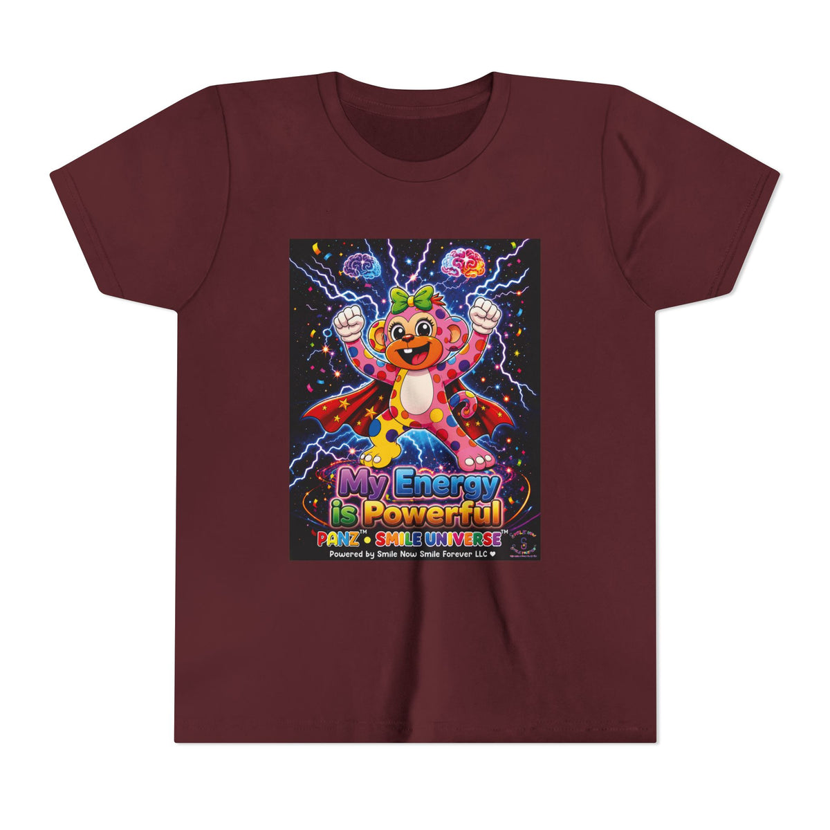 Panz™ Youth Short Sleeve Tee – "My Energy is Powerful" Graphic Tee | Smile Universe Collection