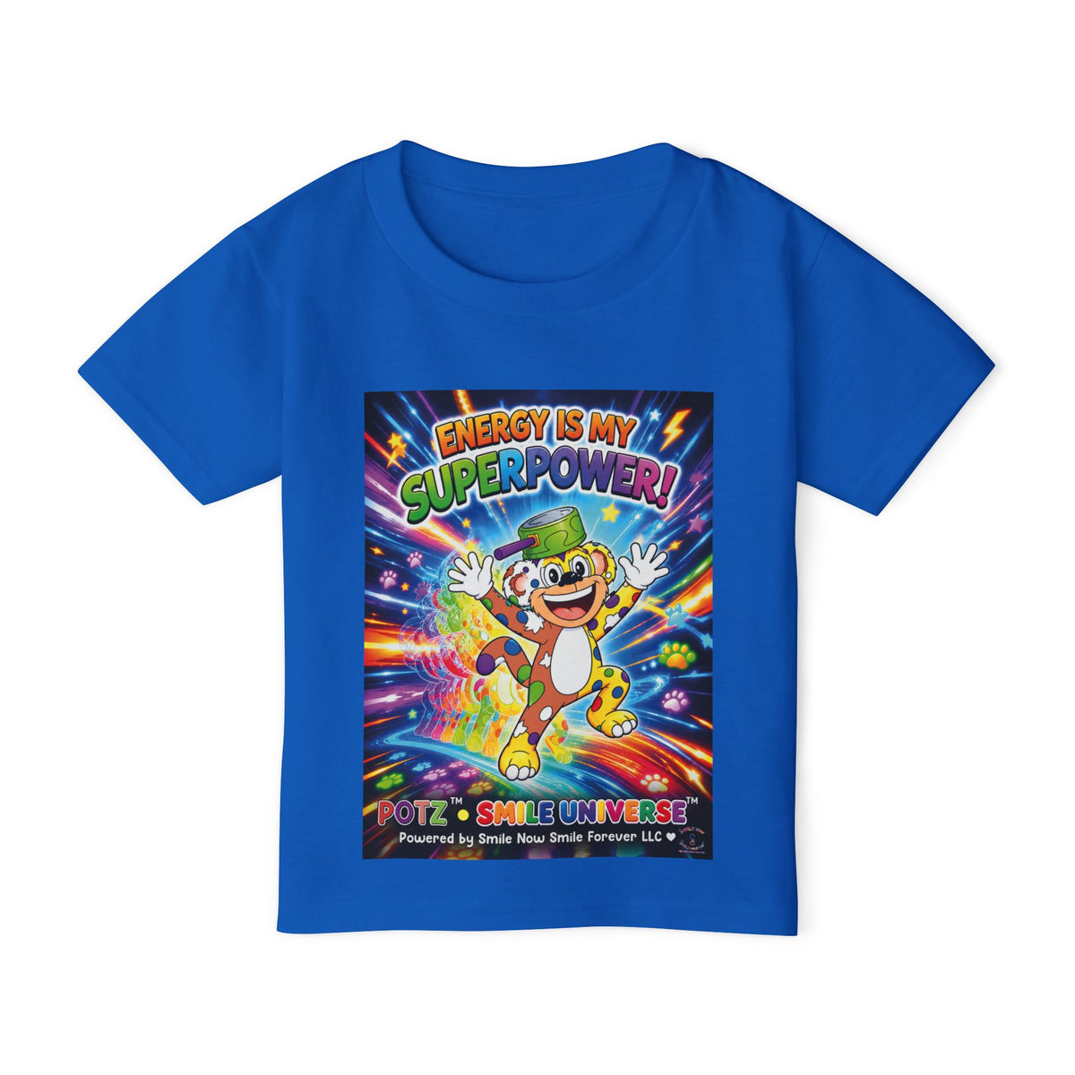 Potz™ Heavy Cotton™ Toddler T-Shirt – "Energy is My Superpower!" Graphic Tee | Smile Universe Collection