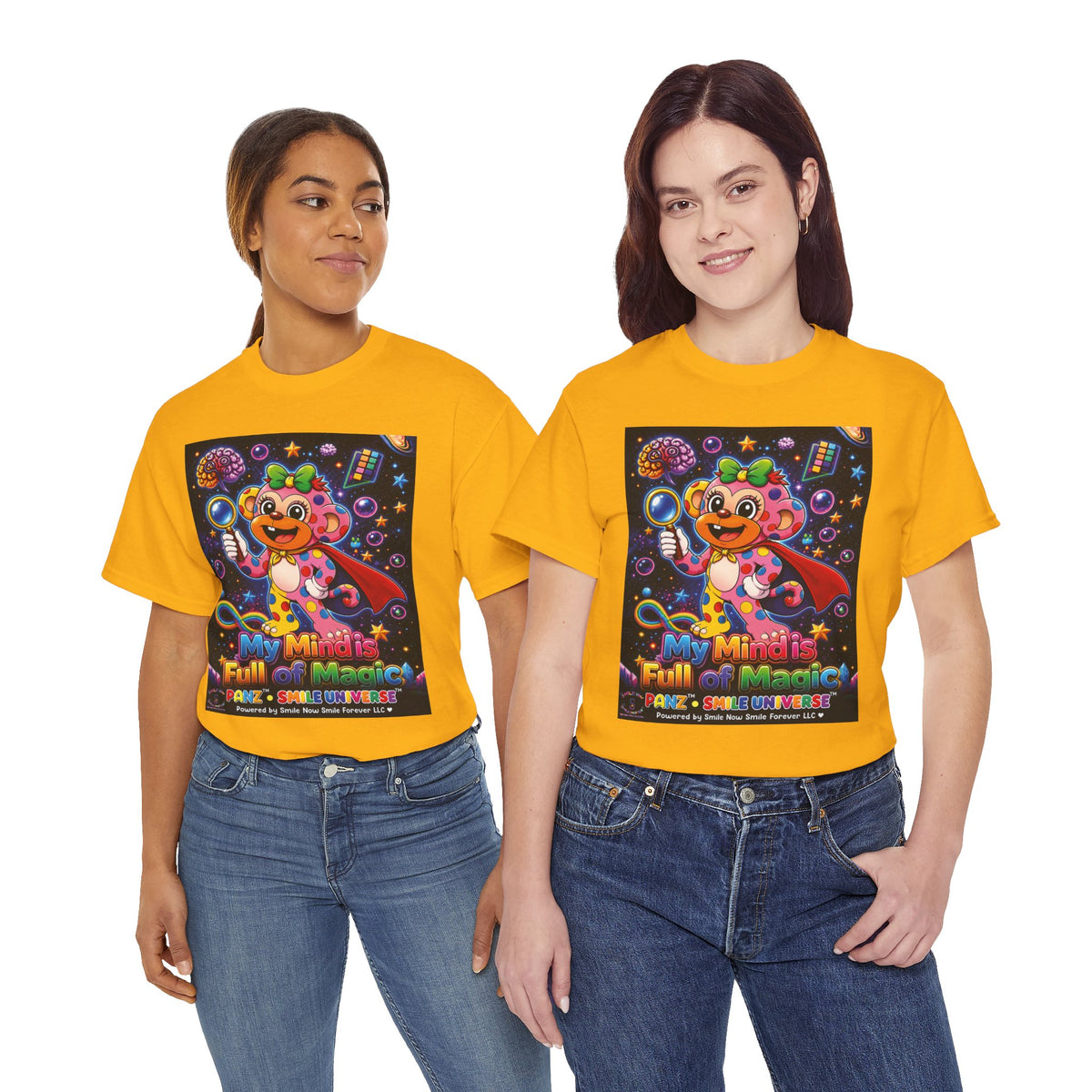 Panz™ Unisex Heavy Cotton™ Tee – "My Mind is Full of Magic" Graphic | Smile Universe Collection